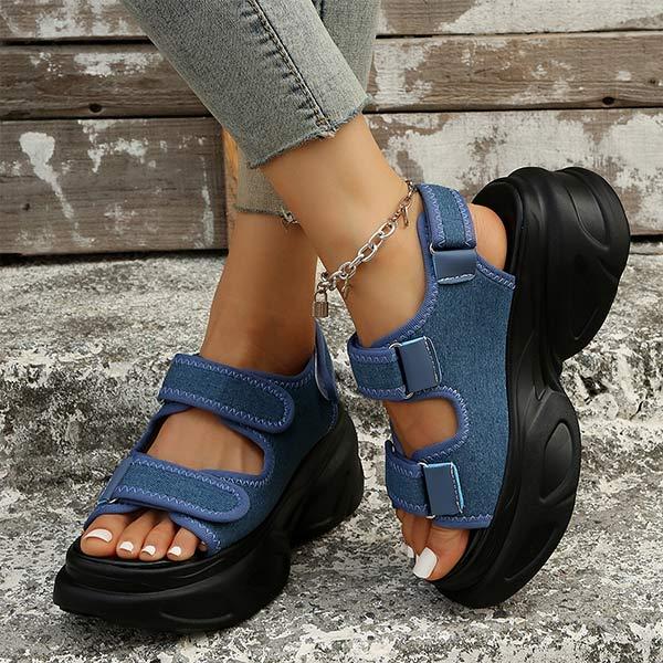 Women's Fashion Denim Platform Sandals 62515382C