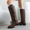 Women's Fashion Suede Tassel Buckle Knee-High Boots 96780666S