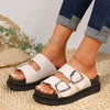 Women's Thick-Sole Square Buckle One-Strap Slide Sandals 40218862C