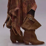 Women's Chunky Heel Pointed-Toe Slouch Boots 20705566C