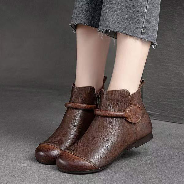 Women's Vintage Flat Ankle Boots 18517030C