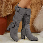 Women's Over-the-Knee Suede High Heel Fashion Boots with Belt Buckle 58823634C