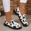 Women's Casual Cow Pattern Bunting Flat Loafers 48980831S