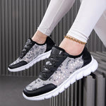 Women's Casual Mesh Glitter Lace-Up Sneakers 55122883S