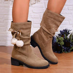 Women's Velvety Christmas-Themed Fashion Boots 87844839C