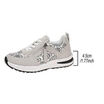 Women's Flat Round Toe Front Lace-Up Sneakers 17600120C