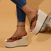 Women's Leopard Print Fashion Thick Soled Flip Flops 81961617S