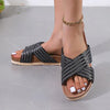 Women's Fashionable Cross Strap Flat Slippers 81328287S