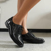 Women's Casual Patent Leather Lace-Up Flats 58206821S