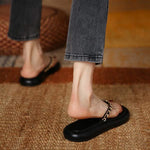 Women's Flat Slide Sandals with Toe Strap 62464090C