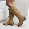 Women's Long Retro Side Zipper Thick Heel Boots 72399552C