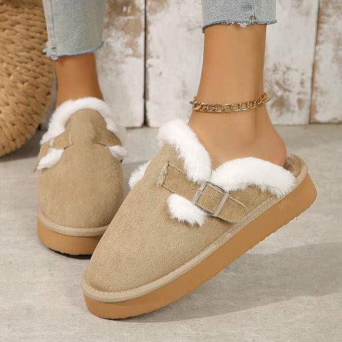 Women's Casual Closed-Toe Furry Slippers 69398927C