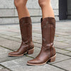 Women's Pointed Toe High Heel Western-Style Riveted Boots 63058599C
