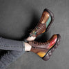 Women's Rainbow Vintage Platform Lace-Up Ankle Boots 24019033C