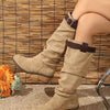 Women's Thick Heel Thigh-High Knight Boots 91300617C