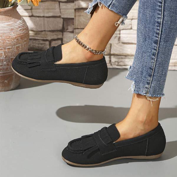 Women's Low-Cut Slip-On Loafers with Tassels 39695343C