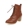 Women's Chunky Heel Lace-Up Combat Boots 44628562C