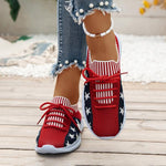 Women's Casual Breathable Fly Woven Stars Sneakers 93263258S
