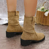 Women's Suede Chunky Heel Slouch Boots 37056993C