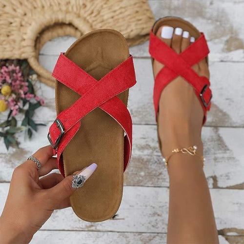 Women's Cross Strap Cork Sandals 09715118C