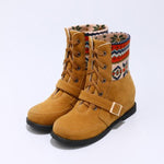 Women's Ethnic Style Belt Buckle Christmas Pattern Short Boots 78752198S