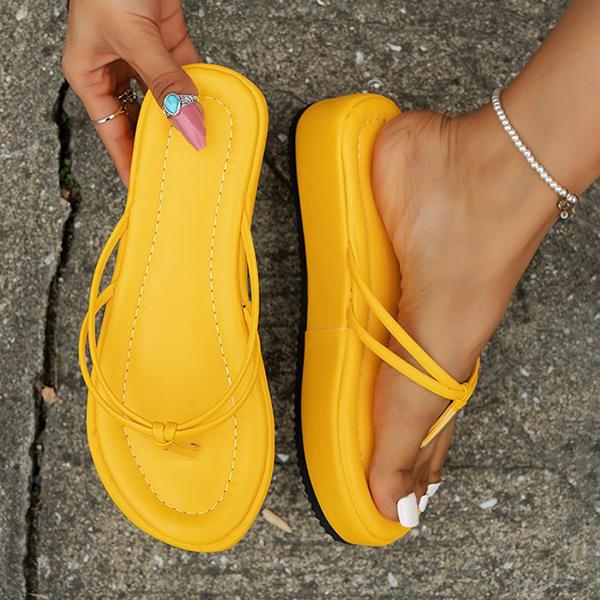 Women's Thick Soled Casual Solid Color Flip-flops 16635497C