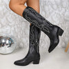 Women's Pointed Toe Western Embroidered Knee-High Cowboy Boots 35314587C