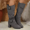 Women's Over-the-Knee Suede High Heel Fashion Boots with Belt Buckle 58823634C