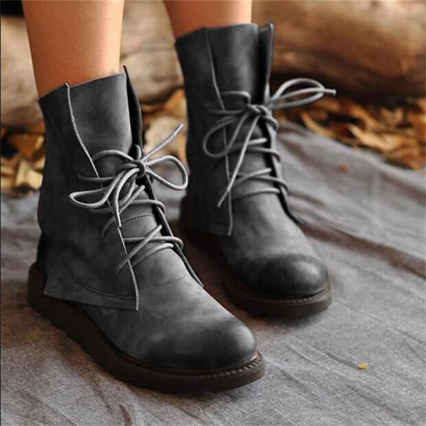 Women's Casual Lace Up Flat Ankle Boots 48159800S