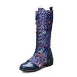 Women's Printed Block Heel Mid-Calf Riding Boots 42519073C