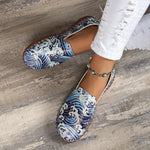Women's Casual Wave Print Soft-Soled Flat Shoes 39228758S