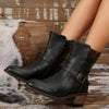 Women's Fashion Buckle Chunky Heel Ankle Boots 37619746S