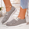 Women's Casual Plaid Flat Lace-up Loafers 48088858S