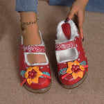 Women's Ethnic Style Printed Thick Sole Plush Slippers 25893036S