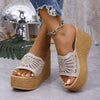 Women's Rhinestone Lace Thick Sole Sandals 46674482C