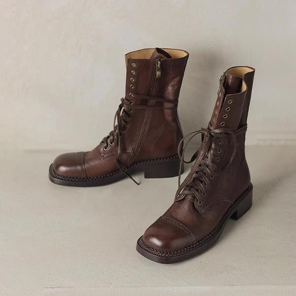 Women's Vintage Carved Lace-Up Martin Boots 24348213S