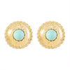 Retro Round Pearl Turquoise Earrings 91197855S