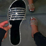Women's Fashion Color Rhinestone Flat Slippers 41430203C