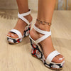 Women's Cross Strap Thick Soled Wedge Sandals 13448066S