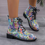 Women's Printed Block-Heel Lace-Up Ankle Boots 52538150C