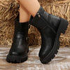 Women's Retro Chunky Heel Thick Sole Ankle Boots 23939775C