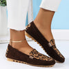 Women's Leopard Print Flat Casual Beanie Shoes 14021070S