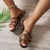 Women's Flat Fashion Leopard Print Slippers 84015590C