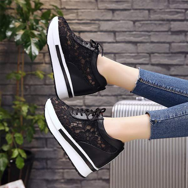 Women's Lace Thick Sole Sneakers 75227045C