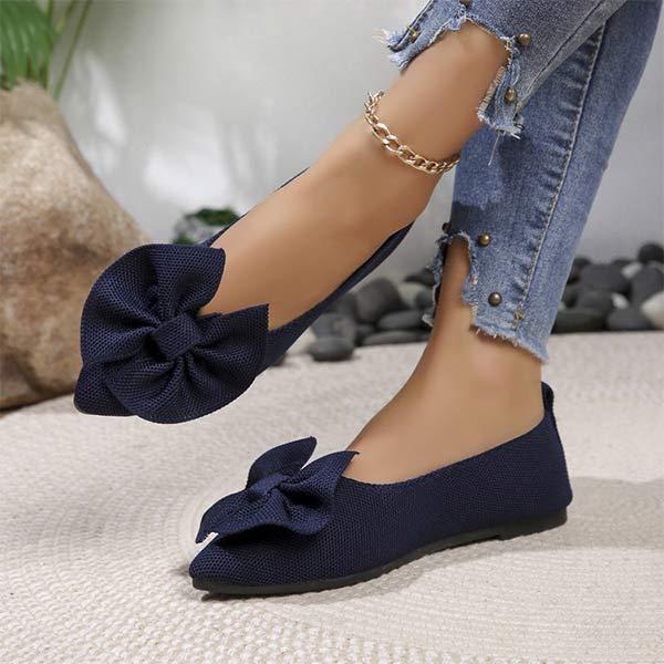 Women's Pointed Toe Flats with Bow 34142516C