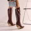 Women's Knee-High Boots with Metal Chain Decoration 13754255C