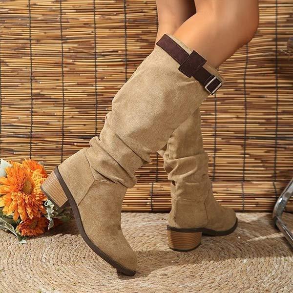 Women's Thick Heel Thigh-High Knight Boots 91300617C