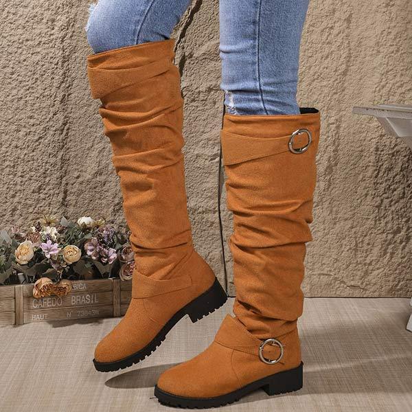 Women's Knee-High Slouch Boots with Ruching Detail 38293071C