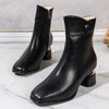 Women's High-Heel Mid-Calf Round-Toe Side-Zip Fashion Martin Boots 06098015C