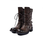 Women's Lace-Up Vintage Mid-Calf Rider Boots 41235344C